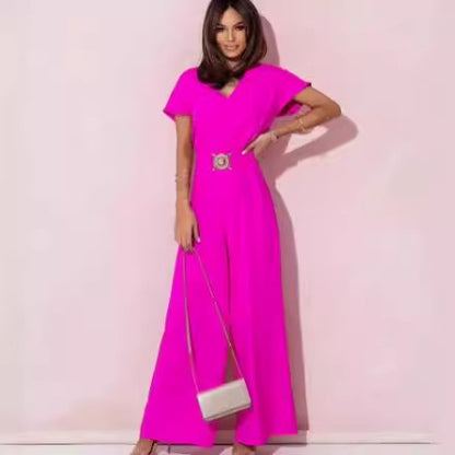 Dames élégant combi-pantalon avec détail ceinture Chic und Stil