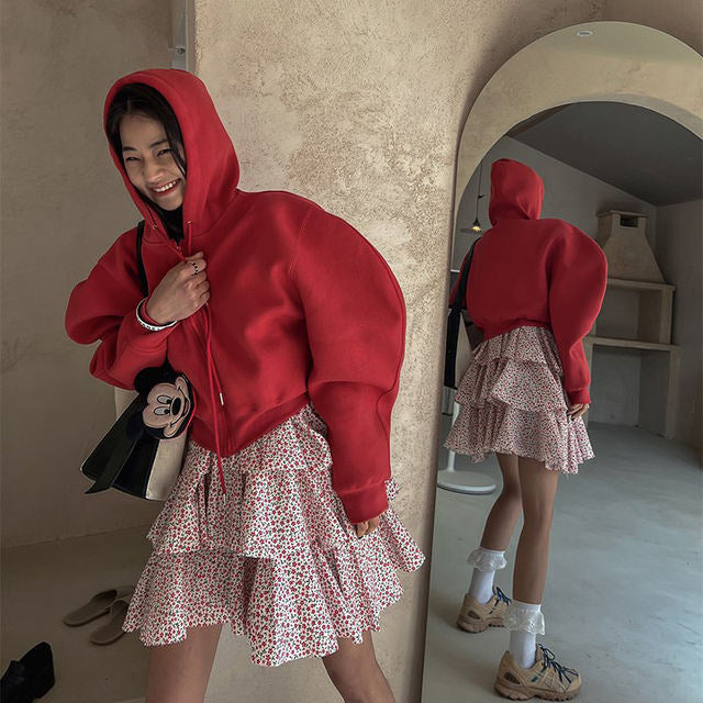 Haut de hoodie décontracté pour femme avec des manches volumineuses Chic & Stil