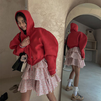 Haut de hoodie décontracté pour femme avec des manches volumineuses Chic & Stil