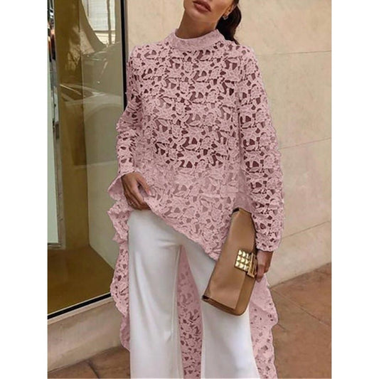 Haut en dentelle pour femmes avec ourlet asymétrique Chic und Stil