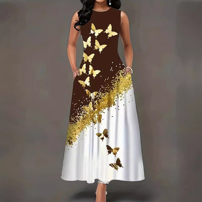 Robe maxi femme avec motif floral et poches pratiques Chic und Stil