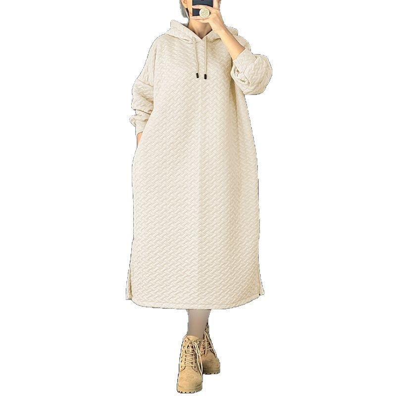 Robe sweat décontractée pour femmes avec capuche et fentes latérales Chic und Stil