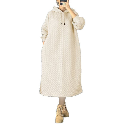 Robe sweat décontractée pour femmes avec capuche et fentes latérales Chic und Stil