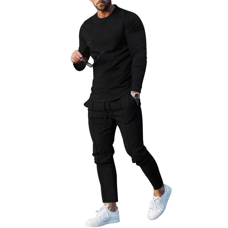 Man sporty sweatshirt jumpsuit and chic jogger pants