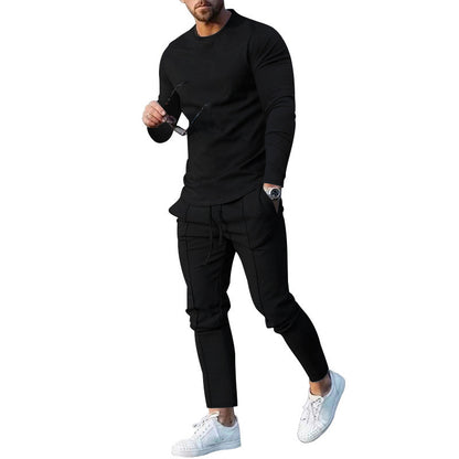 Man sporty sweatshirt jumpsuit and chic jogger pants