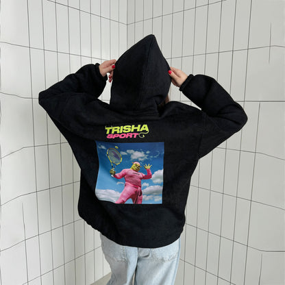 Dames Hoodie surdimensionné avec impression créative et capuche Chic und Stil