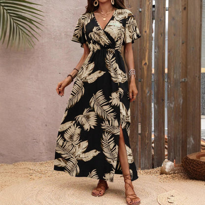 Robe Maxi Cover-Up imprimé tropical pour femmes Chic und Stil