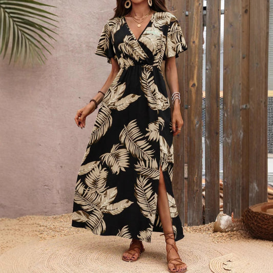 Robe Maxi Cover-Up imprimé tropical pour femmes Chic und Stil