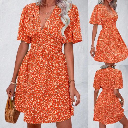 Robe Flirty Floral Ajustée et Évasée Dame Chic und Stil