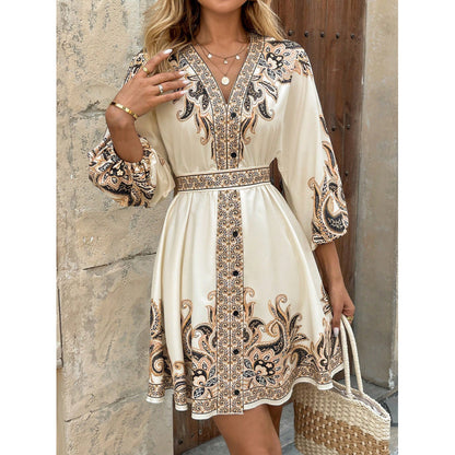 Dames Robe Mini A-ligne Brodée Chic und Stil
