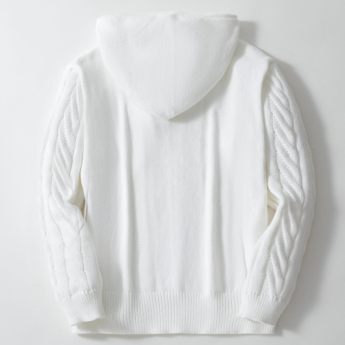 Pull à capuche en tricot pour hommes avec motif de tresses texturé Chic und Stil