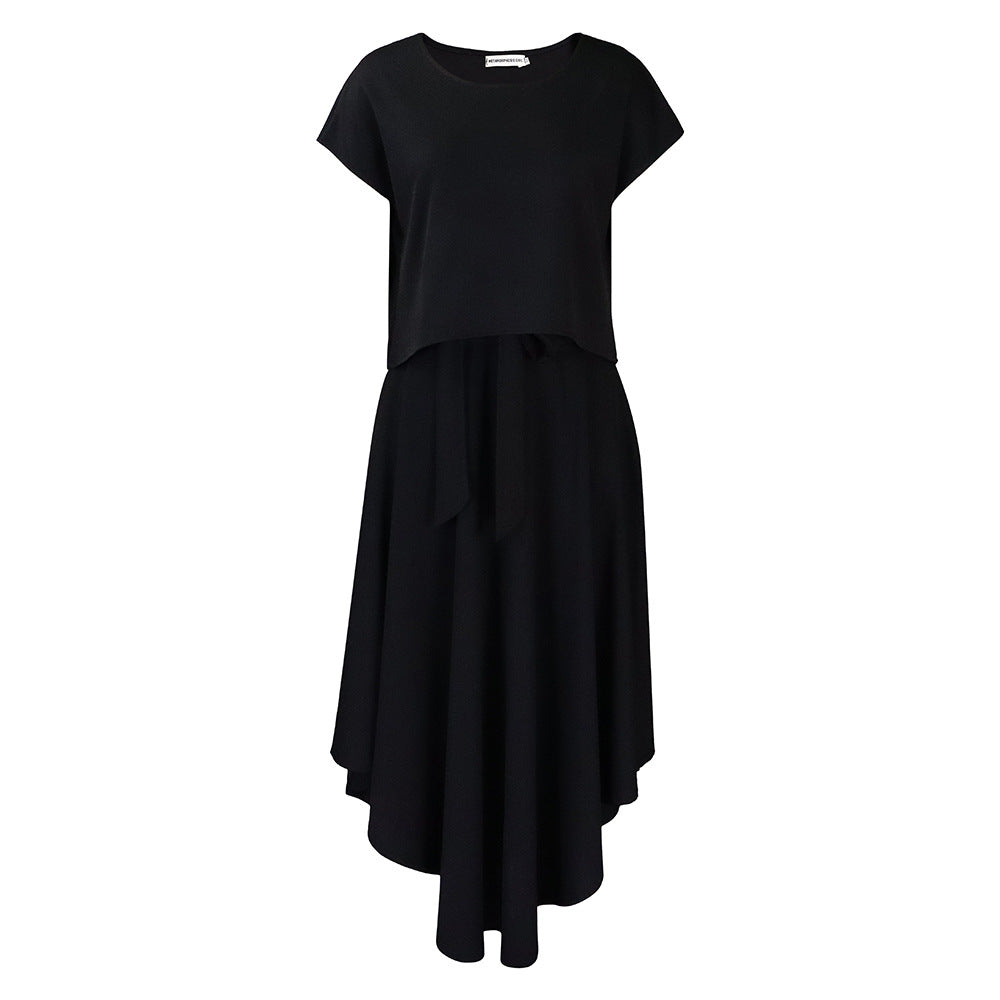 Robe maxi asymétrique pour femmes avec ceinture enroulée Chic und Stil