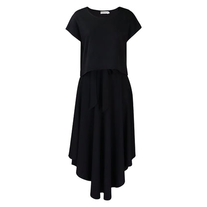 Robe maxi asymétrique pour femmes avec ceinture enroulée Chic und Stil
