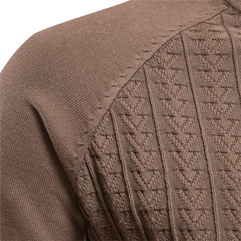 Pull en tricot pour hommes avec col montant tendance et design texturé Chic und Stil