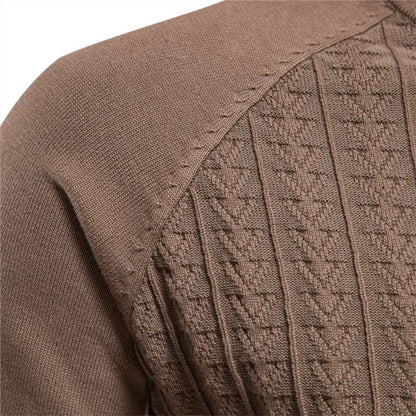 Pull en tricot pour hommes avec col montant tendance et design texturé Chic und Stil