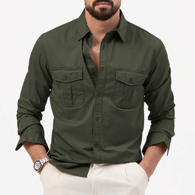Chemise à manches longues pour hommes avec poches poitrine et coupe moderne Chic und Stil
