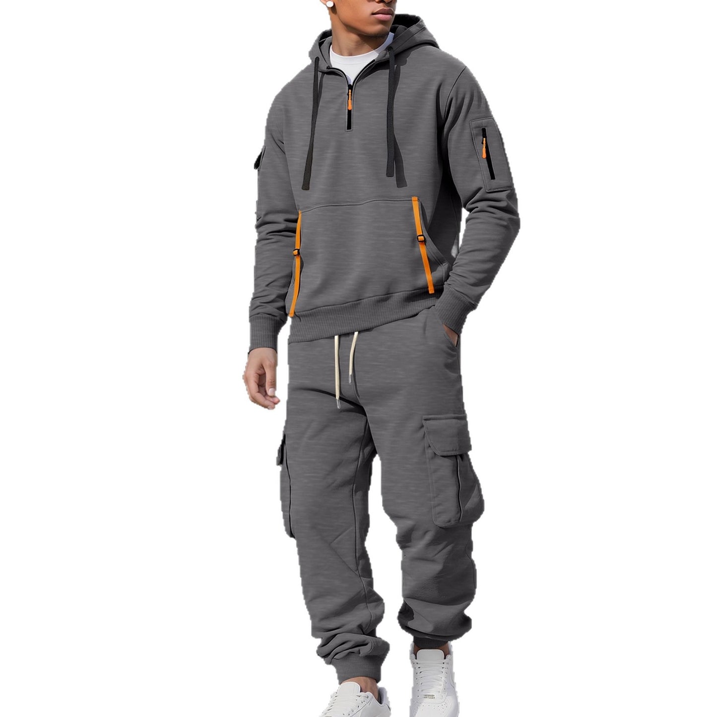 Functional sports set for men with hood and practical pockets Chic and Style
