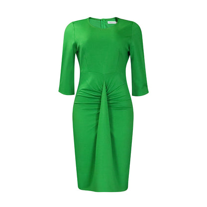 Robe ajustée pour femmes avec plis et manches 3/4 Chic und Stil