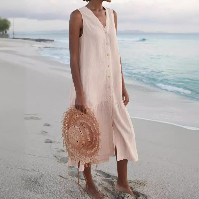 Dames robe en lin estivale Chic und Stil