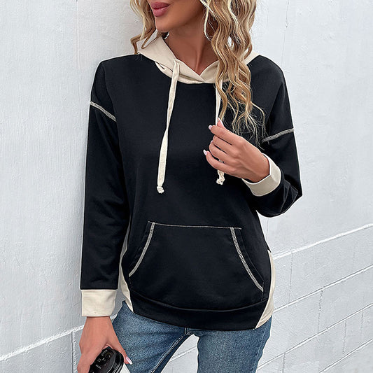 Pull à capuche décontracté pour dames avec design pratique de poches kangourou Chic und Stil