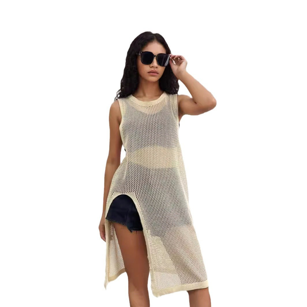 Robe en filet pour femmes avec fentes latérales et coupe décontractée Chic und Stil