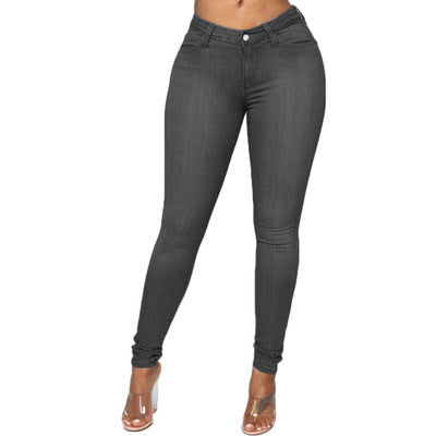High-waisted skinny jeans for women with fitted cut Chic und Stil