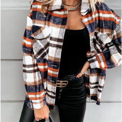Chemise surchemise à carreaux pour femmes en flanelle douce Chic und Stil