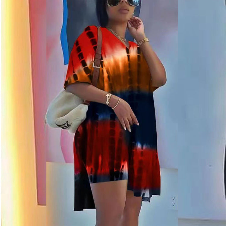 Robe d'été décontractée pour femmes au design batik unique Chic und Stil