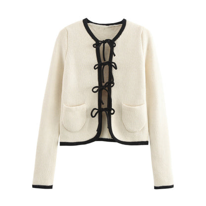 Dames élégante cardigan avec une belle ceinture à nouer Chic und Stil