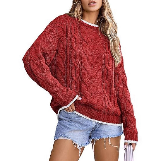 Pull en tricot pour femmes avec un motif de tresse épais Chic und Stil
