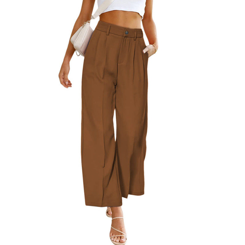 Pantalon taille haute ample pour femme avec plis Chic und Stil