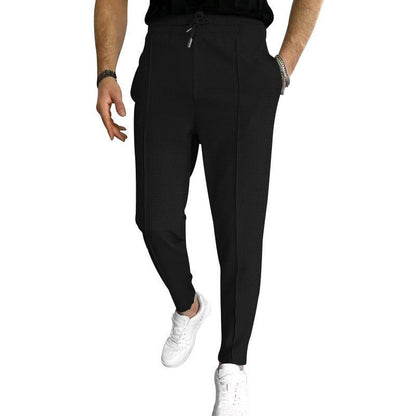 Casual men's leisure pants with elastic waist and stylish structural design Chic and Style