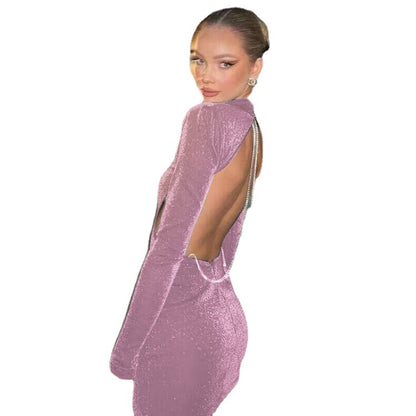 Women's mini dress with shiny detail on the back Chic und Stil