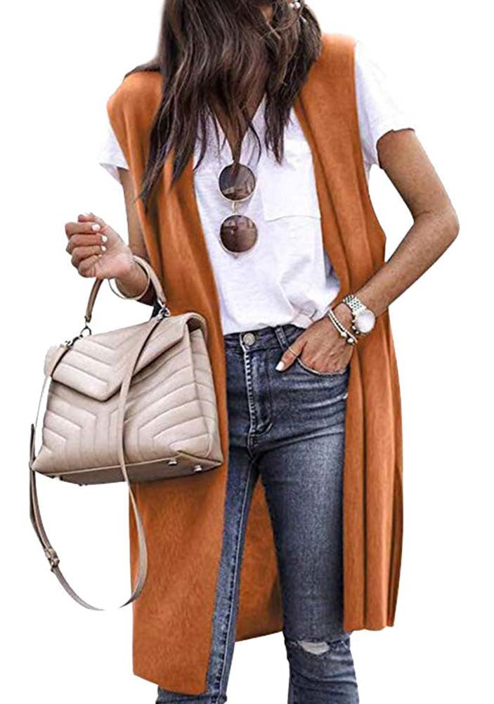 Women Open Cardigan with Casual Cut and Long Side Panels Chic und Stil