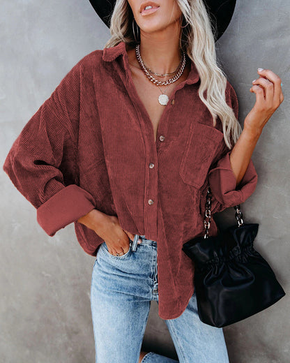 Chemise-blouse casual en velours pour femmes Chic und Stil