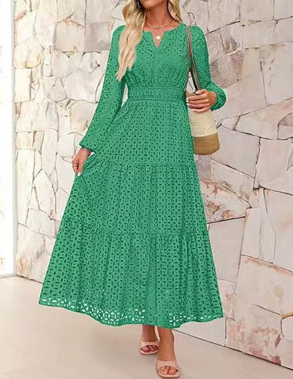 Robe maxi pour femmes au design élégant en crochet Chic und Stil