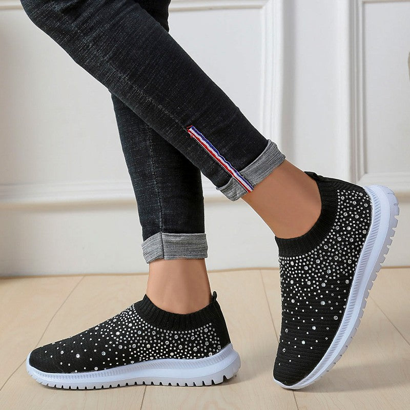 Dames Étincelante Confort Pantoufles Baskets Chic und Stil