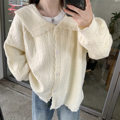 Dames Cardigan doux et structuré avec grand col Chic und Stil