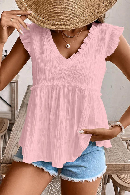 Blouse en viscose légère pour femmes avec détails en volant et coupe décontractée Chic und Stil