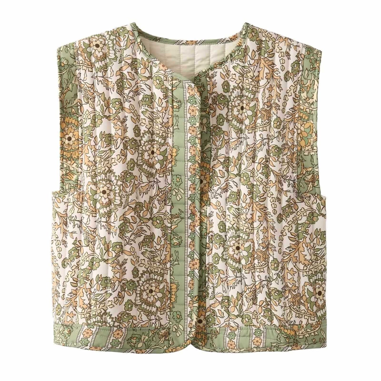 Dames gilet matelassé avec design floral Chic und Stil