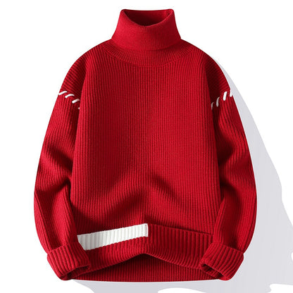 Pull-over à col roulé épais pour femmes avec détails décoratifs aux manches Chic und Stil