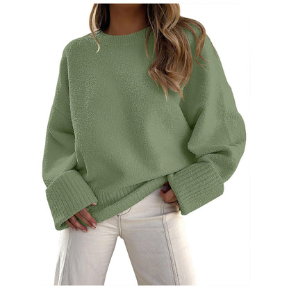 Dames Pull en laine moelleux oversized avec larges bords Chic und Stil