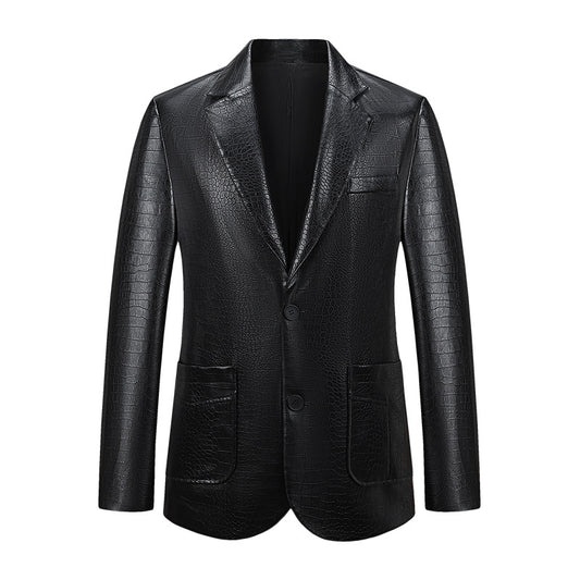 Dames Élégante Veste en Similicuir avec Design Texturé Chic und Stil