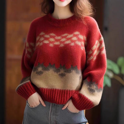 Dames Grand, décontracté pull en tricot avec motif graphique Chic und Stil