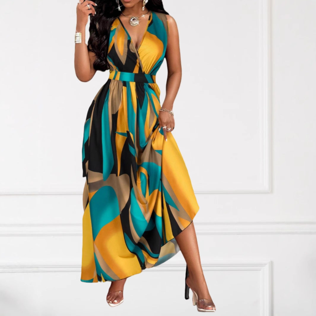 Robe maxi élégante à décolleté en V Chic und Stil