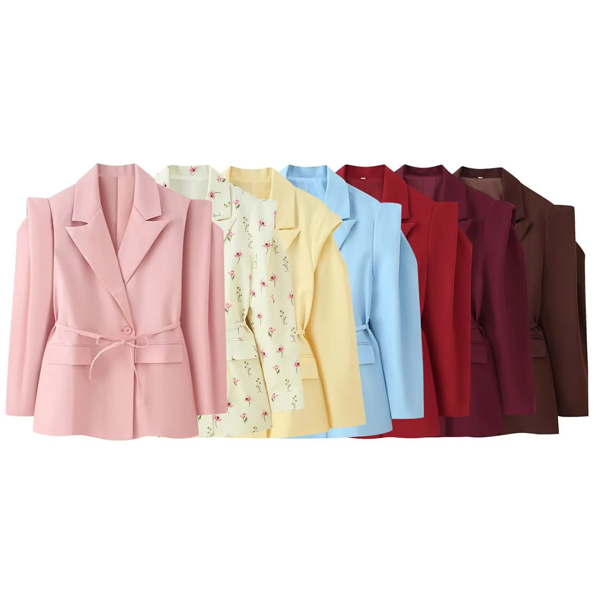 Elegant oversized blazer jacket for women with belt and shoulder pads Chic und Stil