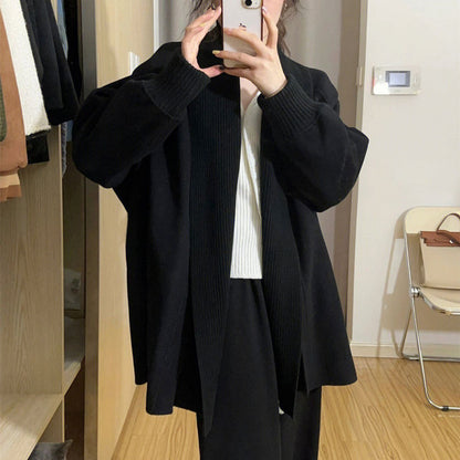 Dames Cardigan surdimensionné tendance avec col texturé Chic und Stil