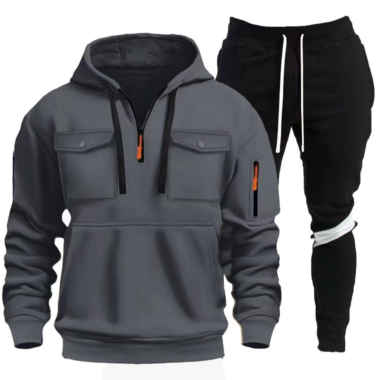 Practical hoodie jacket for men with chic and stylish sports pants