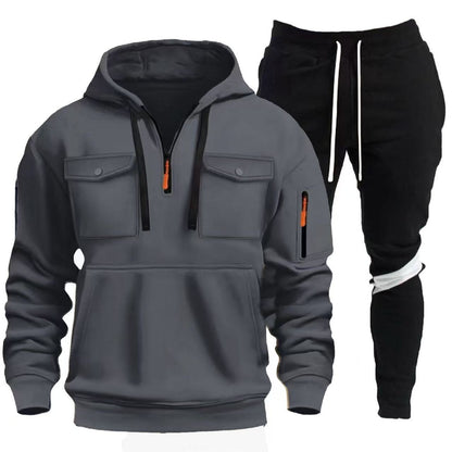 Practical hoodie jacket for men with chic and stylish sports pants