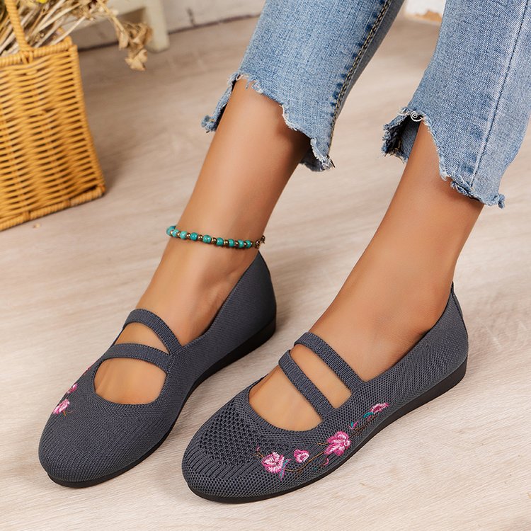 Ballerines confortables pour dames avec broderie florale Chic und Stil